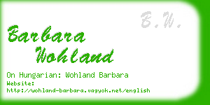 barbara wohland business card